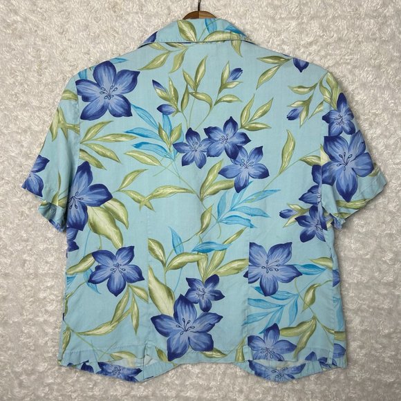 JM Collections by Jennifer‎ Moore 100% Silk Women's Floral Button Down Size 8 - Picture 4 of 5